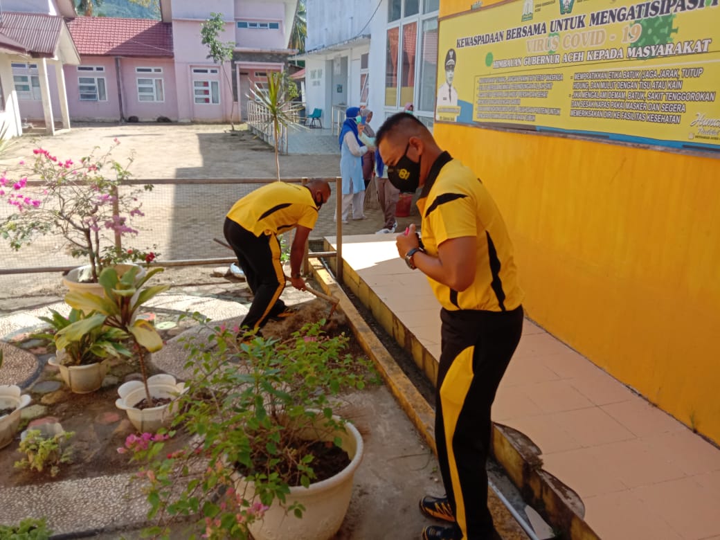 Personil Batalyon C Pelopor Sat Brimob Polda Aceh Gelar Baksos Di Uptd Puskesmas Ladang Rimba