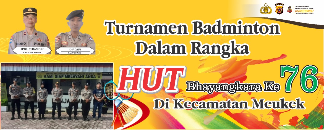 Dalam Rangka HUT Bhayangkara Ke-76, Polsek Meukek Gelar Turnamen Badminton