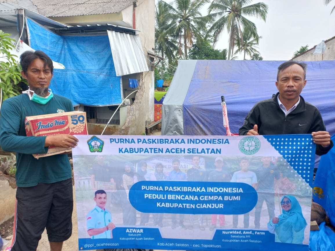 PPI Aceh Selatan Salurkan Donasi untuk Korban Gempa Bumi Cianjur