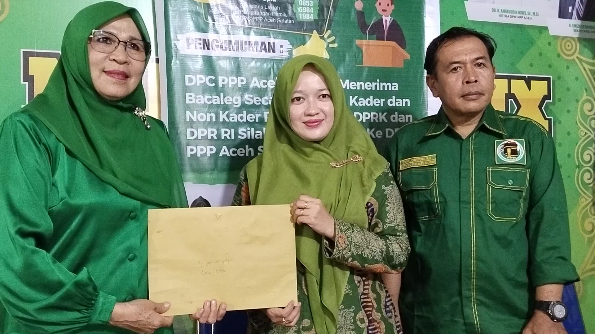 Hj. Jafnimar Jakfar Mendaftar ke DPC PPP Aceh Selatan untuk Bakal Caleg  DPRA  