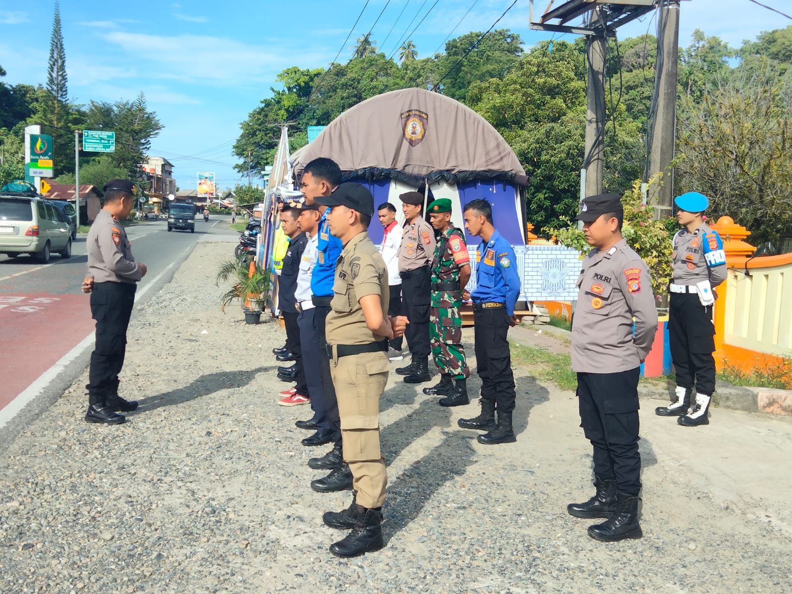 Petugas Pos Pelayanan Ops Ketupat Seulawah 2023 Ikuti Apel Pagi