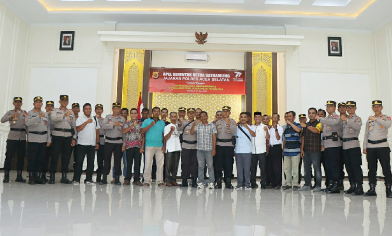 Polres Aceh Selatan Gelar Apel Serentak Ketua Satkamling