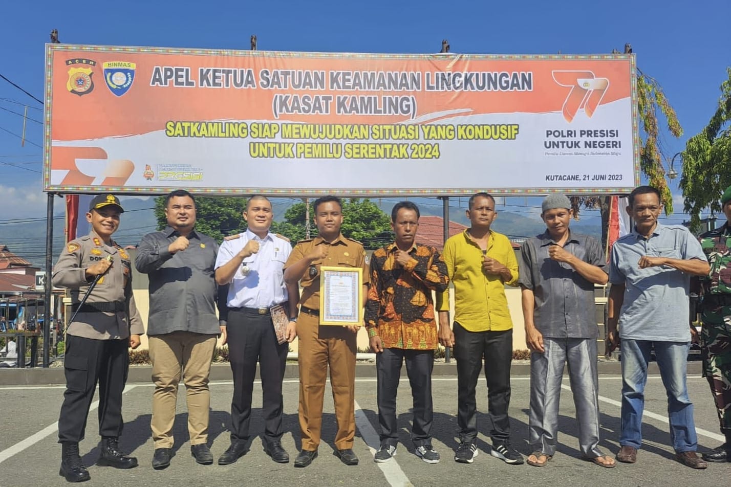 Kute Pasar Puntung Kecamatan Semadam Sukses Meraih Juara Tiga Lomba Satkamling se Aceh Tenggara
