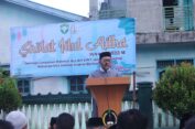 Dandim 0107/Asel Bersama Anggota dan Masyarakat Melaksanakan Shalat Idul Adha 1444 H di Halaman Makodim