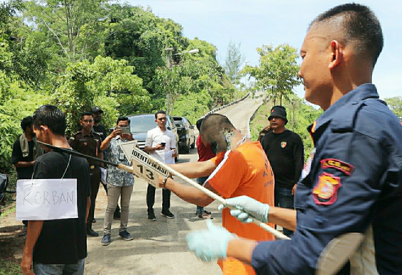 Satreskrim Polres Aceh Selatan Gelar Rekonstruksi Kasus Pembunuhan