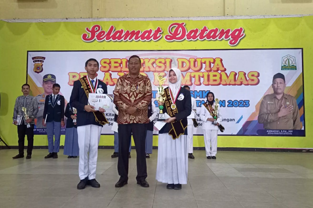 SMA Negeri 1 Trumon Tengah Juara 1 Duta Pelajar Kamtibmas Tingkat Kabupaten Aceh Selatan.