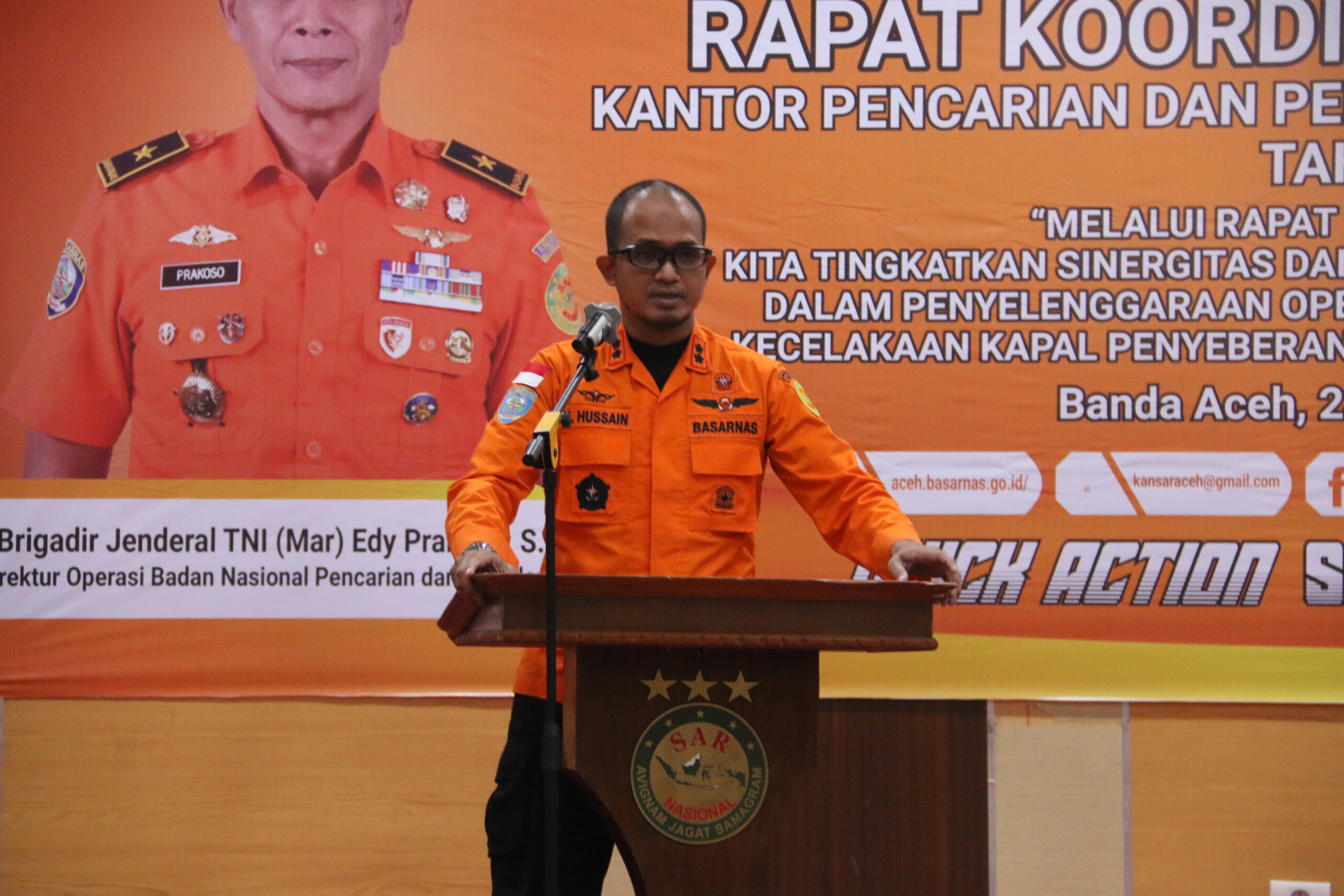 Basarnas Banda Aceh Gelar Rakorda SAR Bahas Penanganan Kecelakaan Kapal Penyeberangan di Selat Benggala bersama 49 Potensi SAR