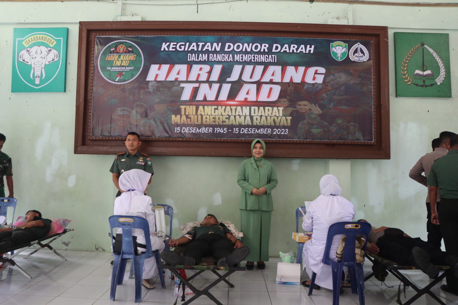 Sambut Hari Juang TNI AD, Kodim 0107/Aceh Selatan Gelar Bhakti Sosial Donor Darah