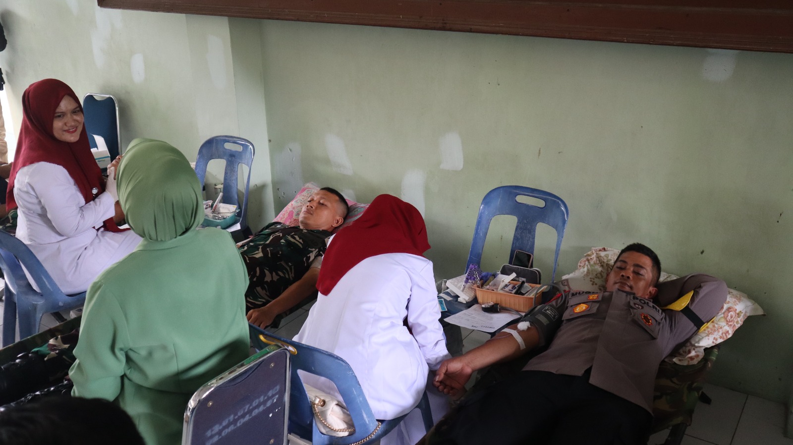 Dalam Rangka HUT ke 78, Persit Cabang XXIX Kodim 0107 Gelar Bhakti Sosial Donor Darah