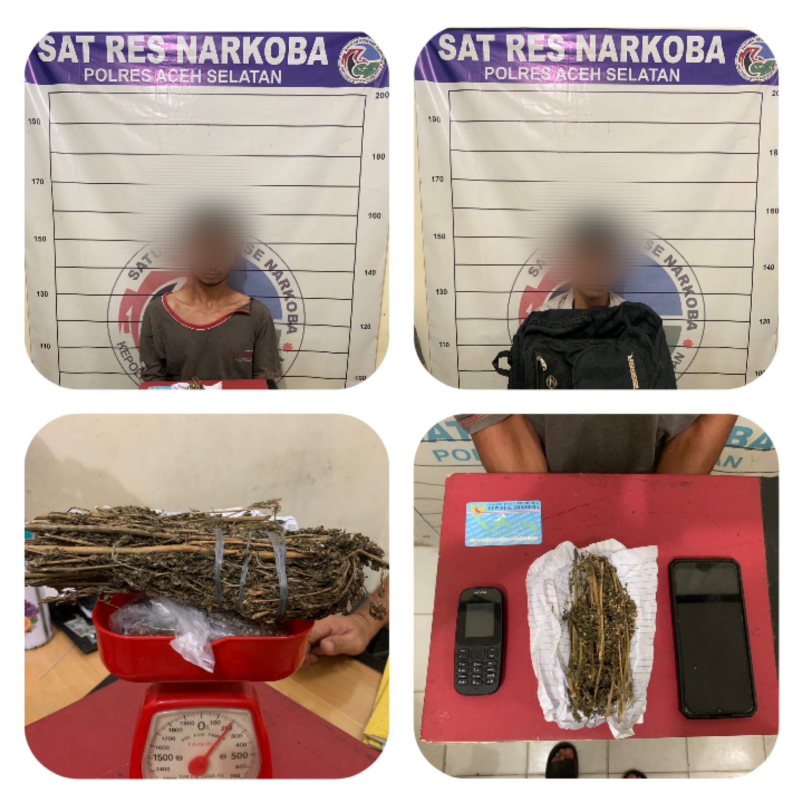 Dua Pelaku Penyalahguna Narkotika Berhasil Diamankan Satresnarkoba Polres Aceh Selatan.