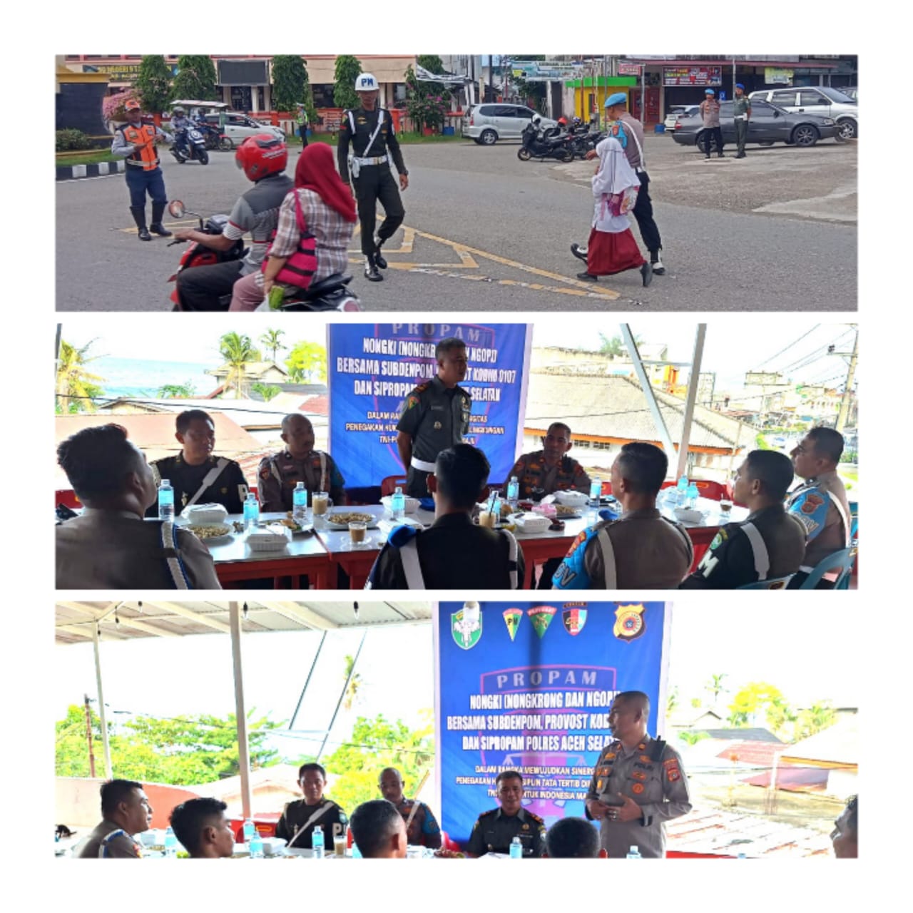 Tingkatkan Sinergitas TNI Polri, Sipropam Polres Aceh Selatan Bersama Subdenpom Laksanakan Strong Point