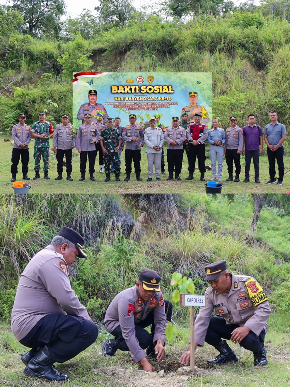 Bakti Sosial Peduli Lingkungan, Polres Aceh Selatan Tanam Pohon Dalam Rangka Hari Bhayangkara 78