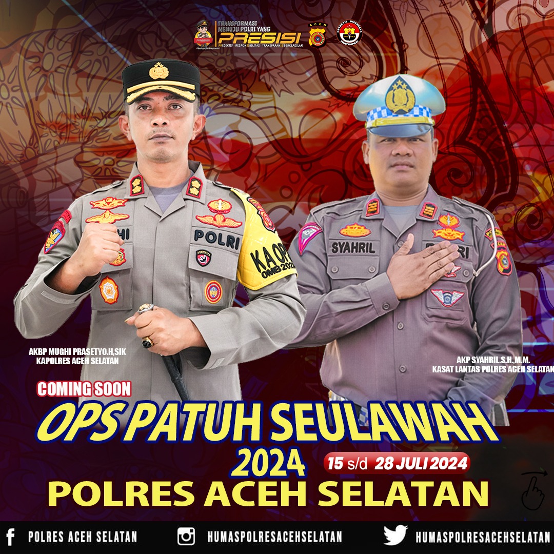 Operasi Patuh Seulawah 2024, Polres Aceh Selatan Himbau Masyarakat Melengkapi Surat dan Kelengkapan Kendaraan.