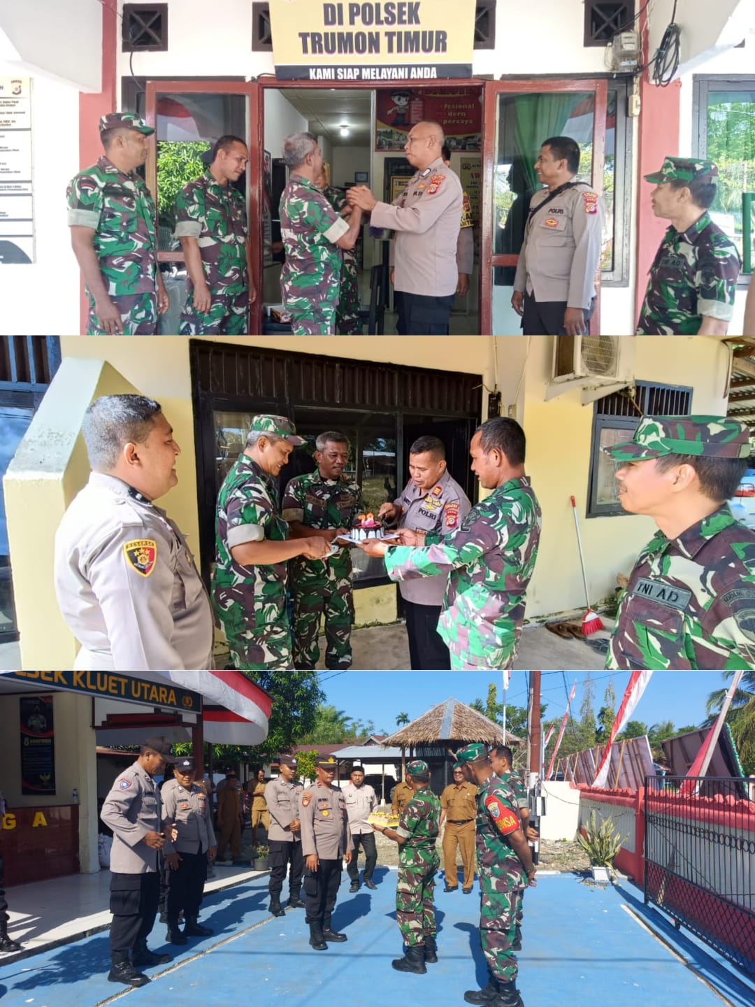 Polsek Jajaran Polres Aceh Selatan Mendapatkan Surprise Ucapan Selamat Dalam Rangka Hari Bhayangkara ke -78 dari Koramil Setempat