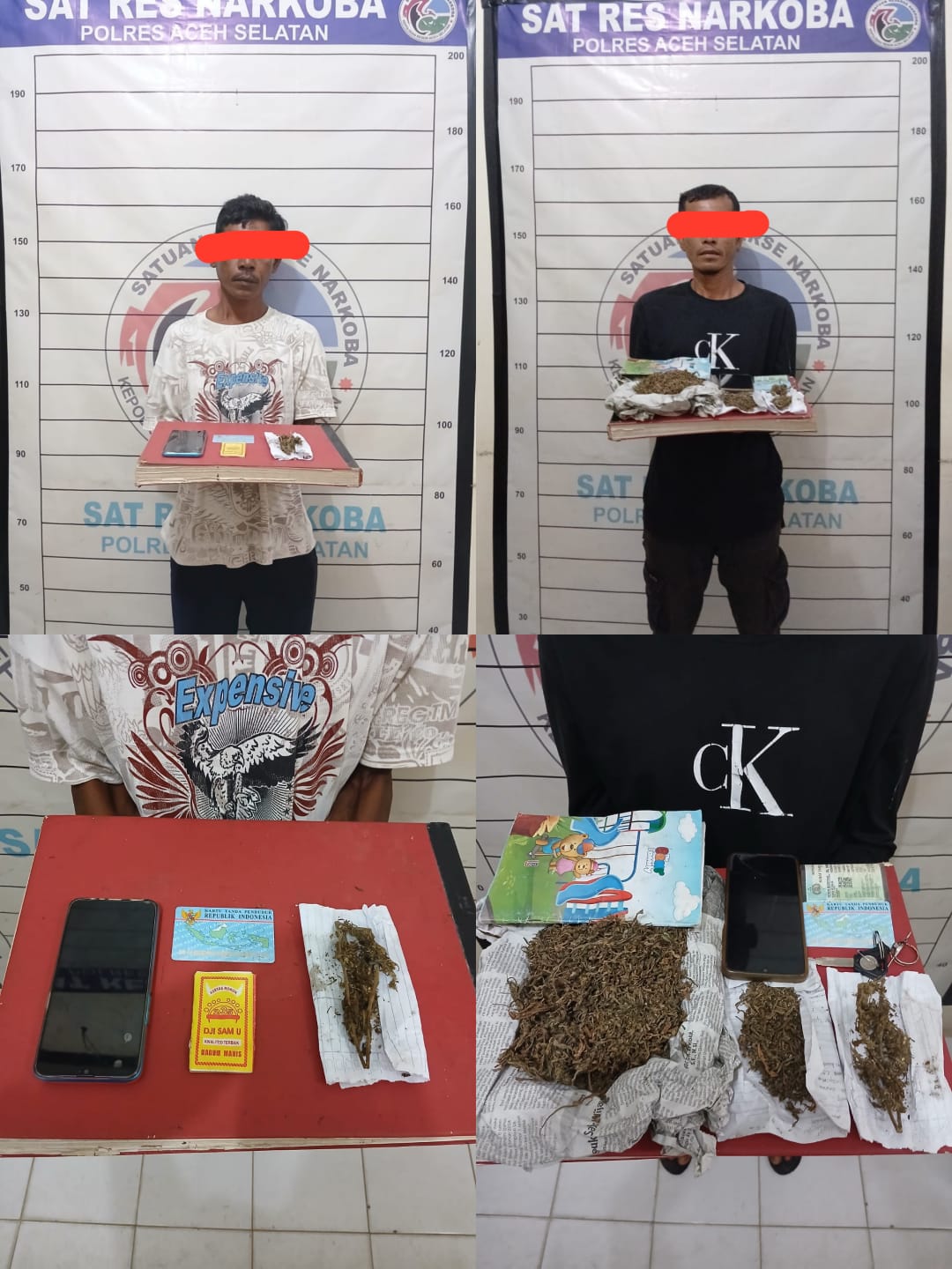 Kembali Dua Pelaku Narkotika jenis Ganja Diamankan Satres Narkoba Polres Aceh Selatan