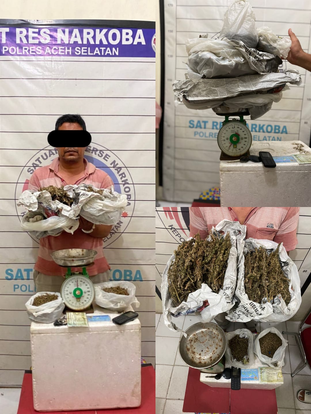 Perangi Narkoba, Sat Resnarkoba Polres Aceh Selatan Tangkap Bandar Narkoba Saat Bersepeda Motor.