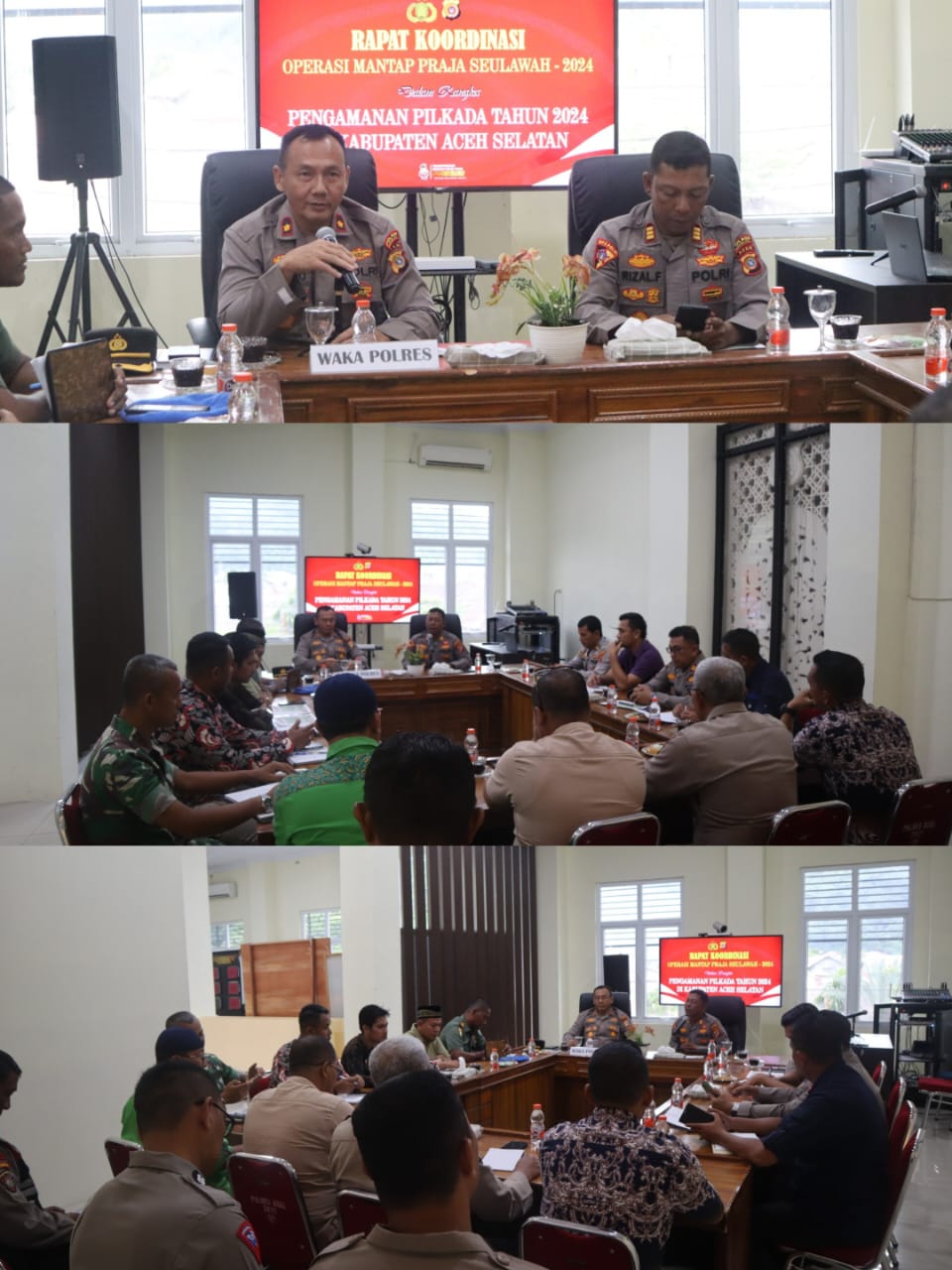 Hadapi Ops Mantap Praja Seulawah Dalam Rangka Pilkada 2024, Polres Aceh Selatan gelar Rakor Lintas Sektoral