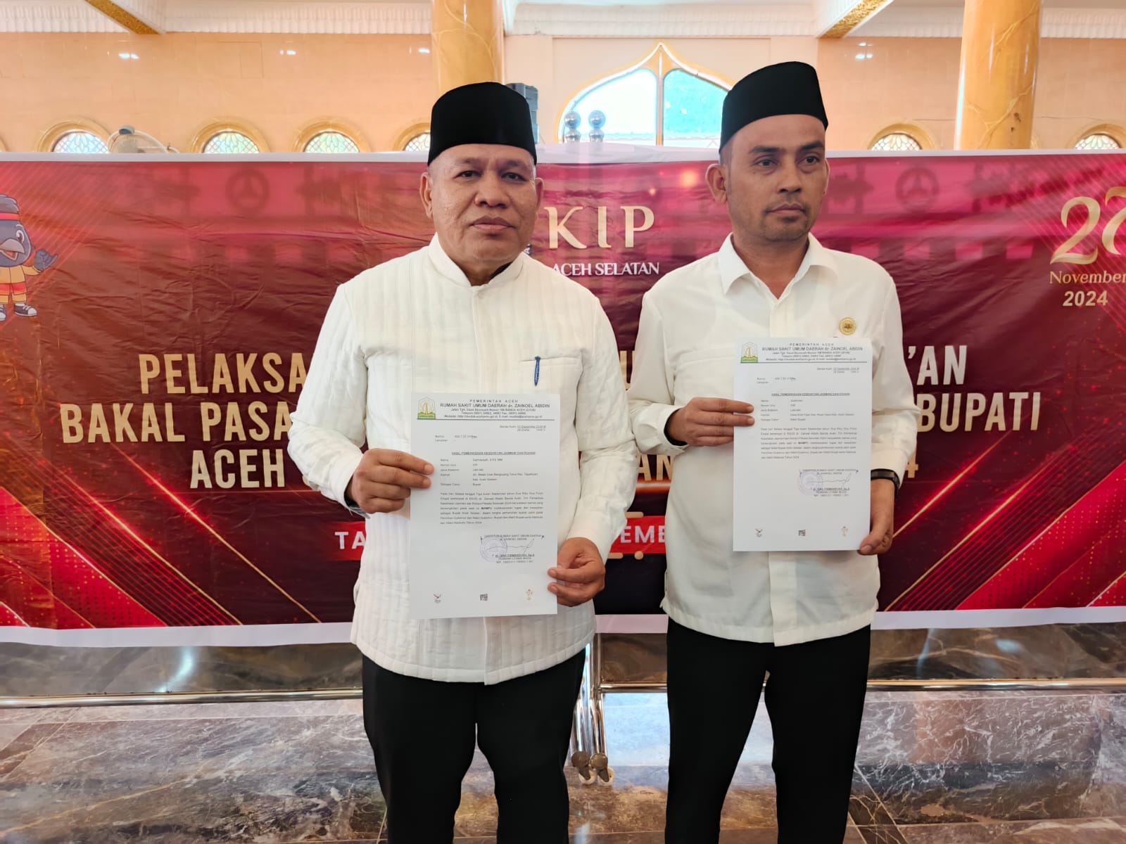 Calon Bupati Aceh Selatan H. Darmansah, S.Pd, MM dan Calon Wakil Bupati Sudirman Dinyatakan Lulus Tes Kesehatan