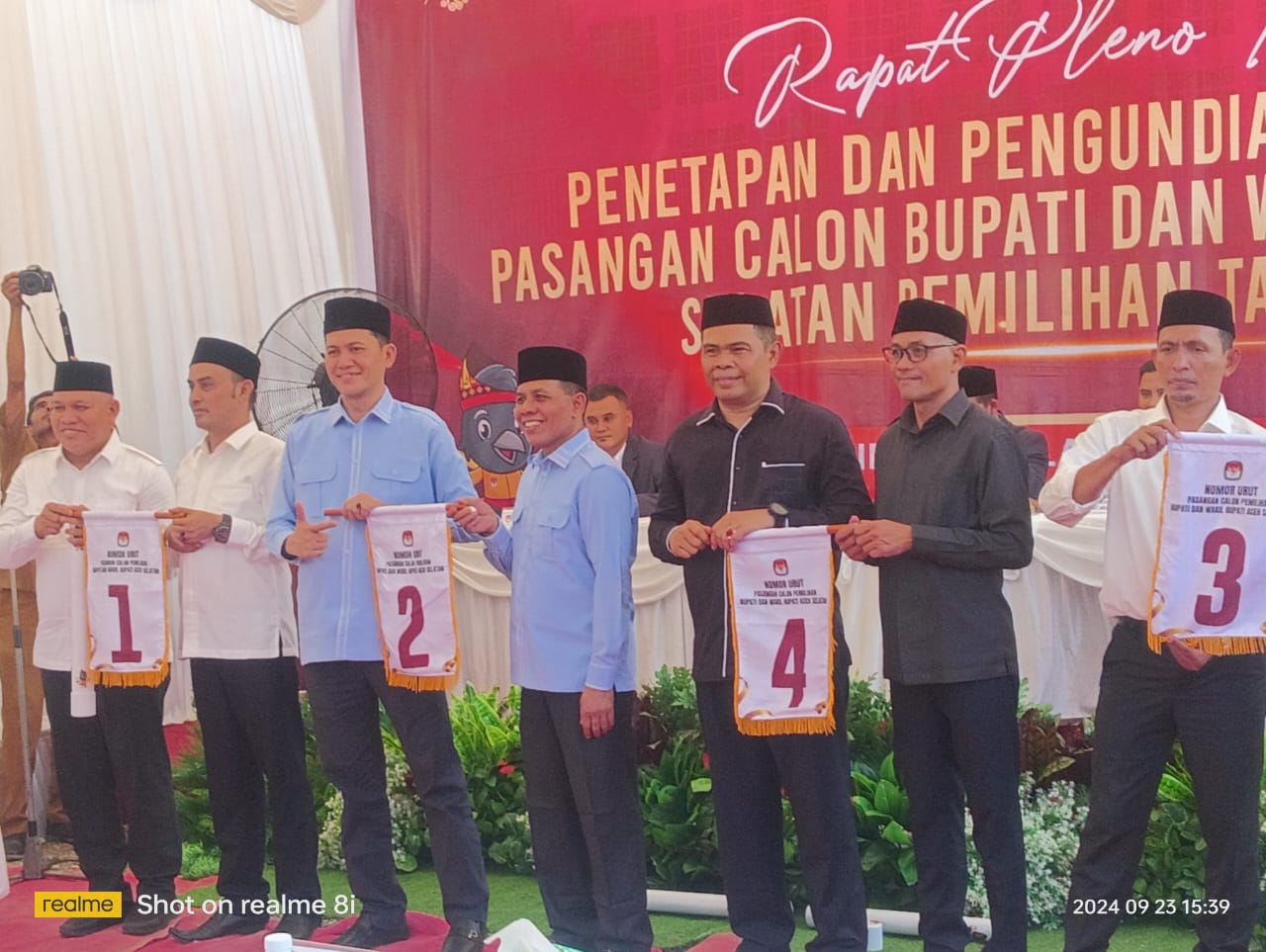 Pasangan Calon Bupati dan Calon Wakil Bupati Darmansah, S.Pd – Sudirman Mendapatkan Nomor Urut Satu