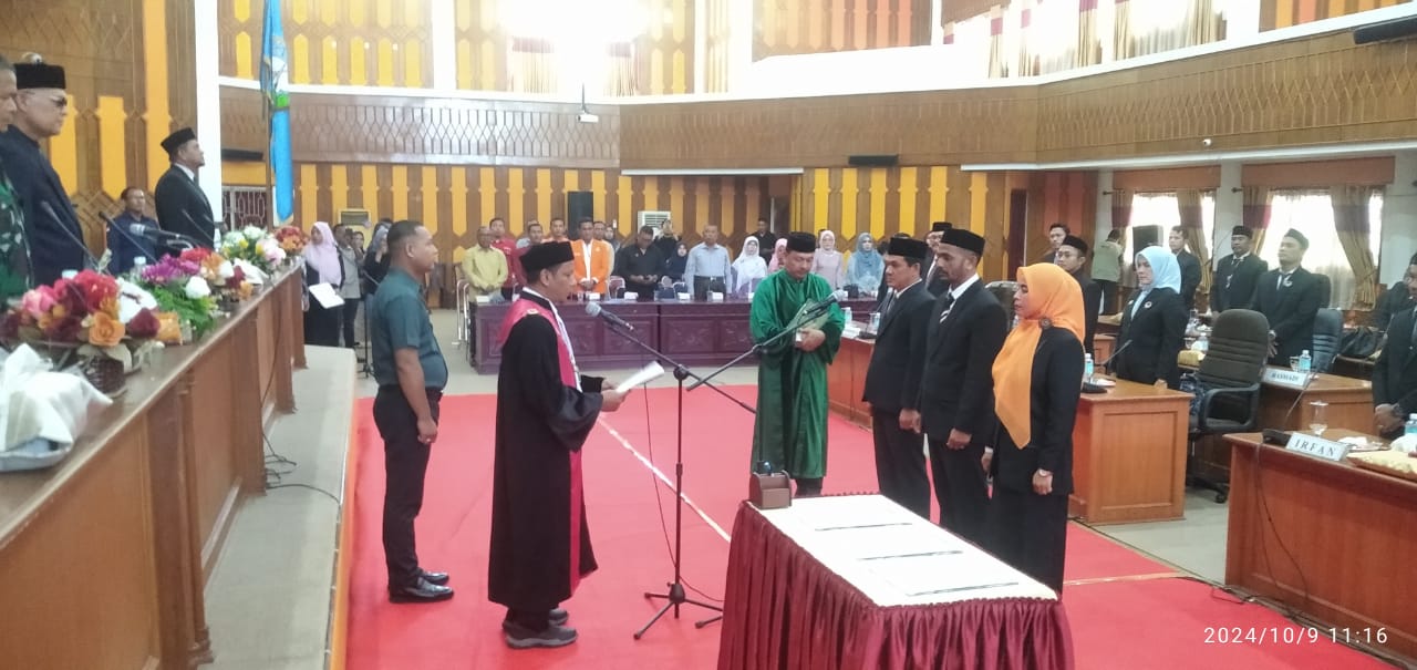 Pengucapan Sumpah dan Pelantikan Ketua DPRK Aceh Selatan Masa Bakti 2024-2029
