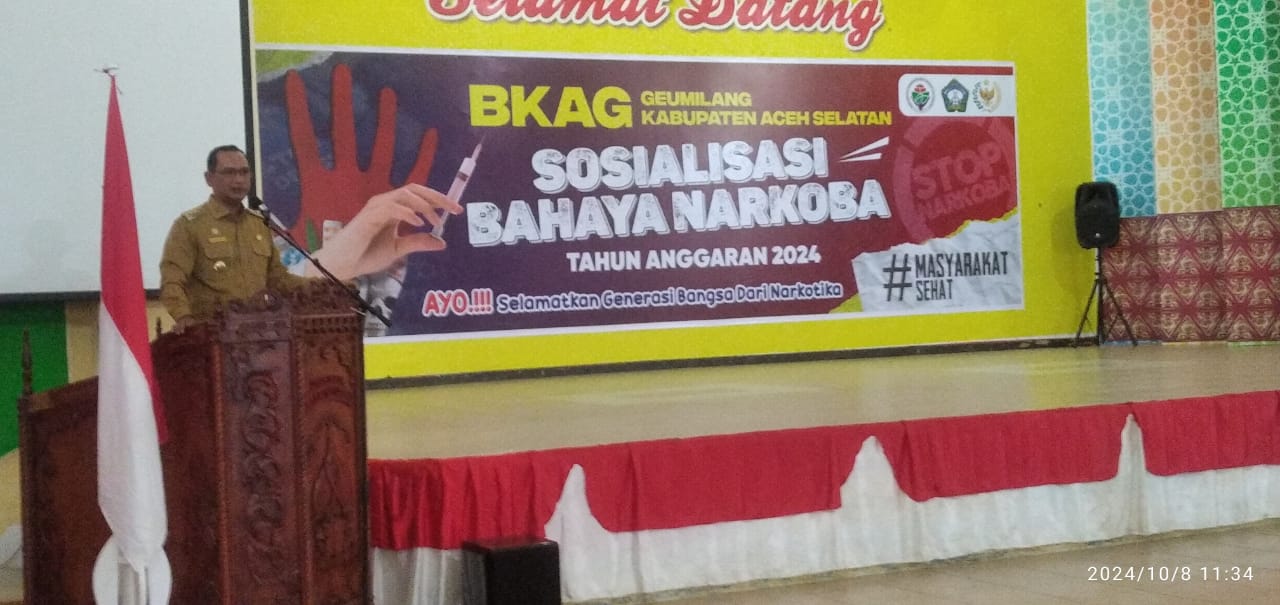 Pj Bupati Aceh Selatan Buka Acara Sosialisasi Bahaya Narkoba Di Rumoh Agam