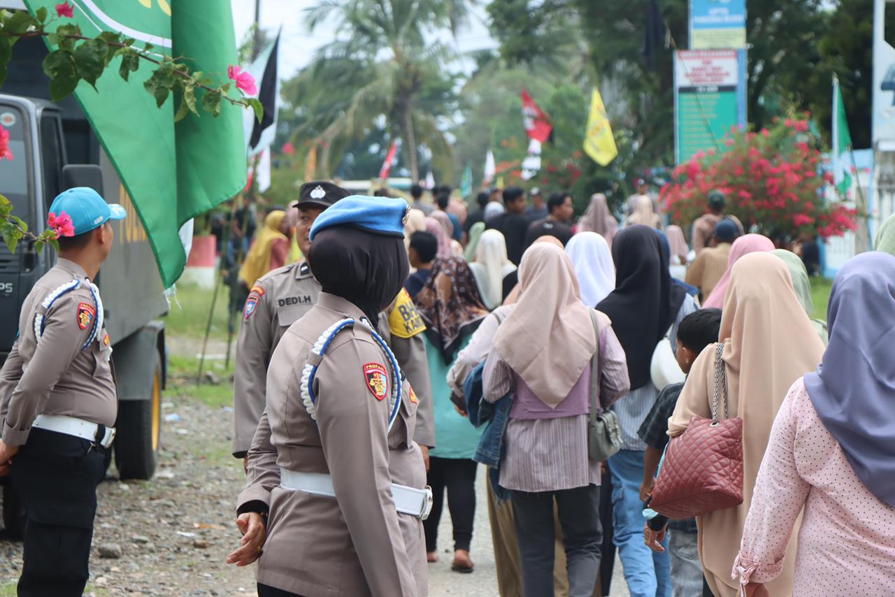 Hari Terakhir Kampanye Paslon Bupati dan Wakil Bupati Aceh Selatan, Puluhan Personil Polres Aceh Selatan Di Terjunkan