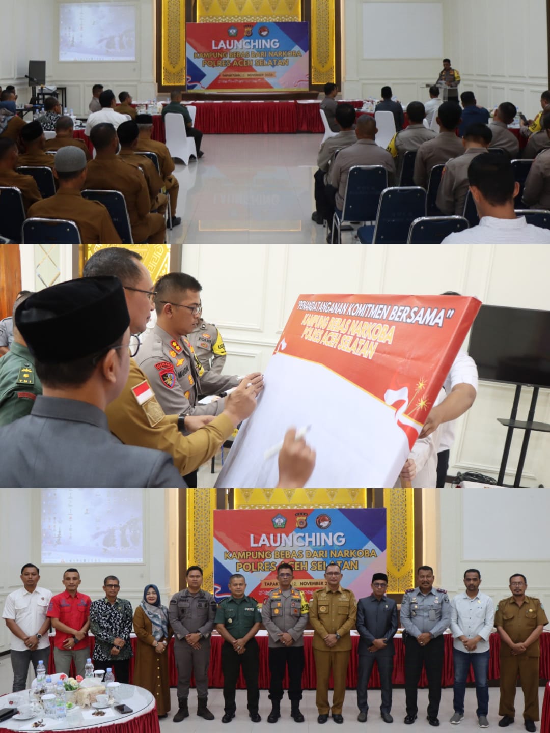 Dukung Asta Cita Presiden RI Polres Aceh Selatan Launching Kampung Bebas dari Narkoba