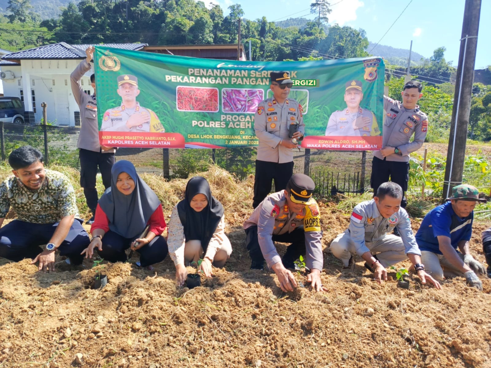 Polres Aceh Selatan Launching Penanaman Serentak Pekarangan Pangan Bergizi