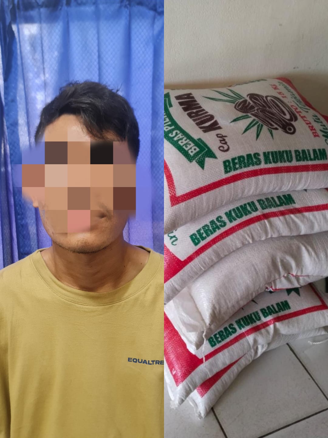 Sat Reskrim Polres Aceh Selatan Amankan Pria Pembawa Kabur  Beras di Labuhan Haji