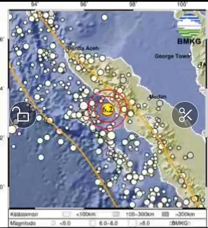Gempa Bumi Tektonik M6,2 di Samudera Hindia Sebelah Barat Aceh Selatan,  Tidak Berpotensi Tsunami