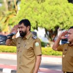 Gubernur Aceh Pimpin Apel Pagi Pasca Idul Fitri, Ajak Pegawai Disiplin Kerja