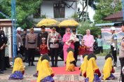 Polres Aceh Selatan gelar Tradisi Penyambutan Kapolres baru.