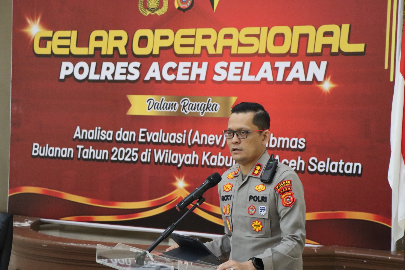 Polres Aceh Selatan Gelar Operasional Bulanan, Bahas Evaluasi Kamtibmas Tahun 2025