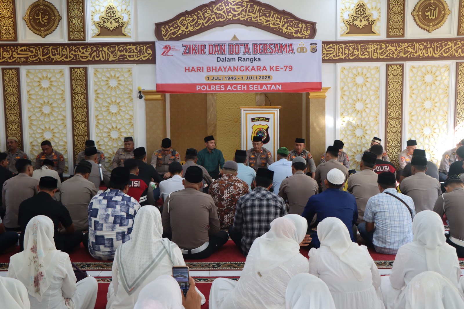 Polres Aceh Selatan Gelar Yasinan, Zikir dan Doa Bersama Sambut Hut Bhayangkara Ke-79