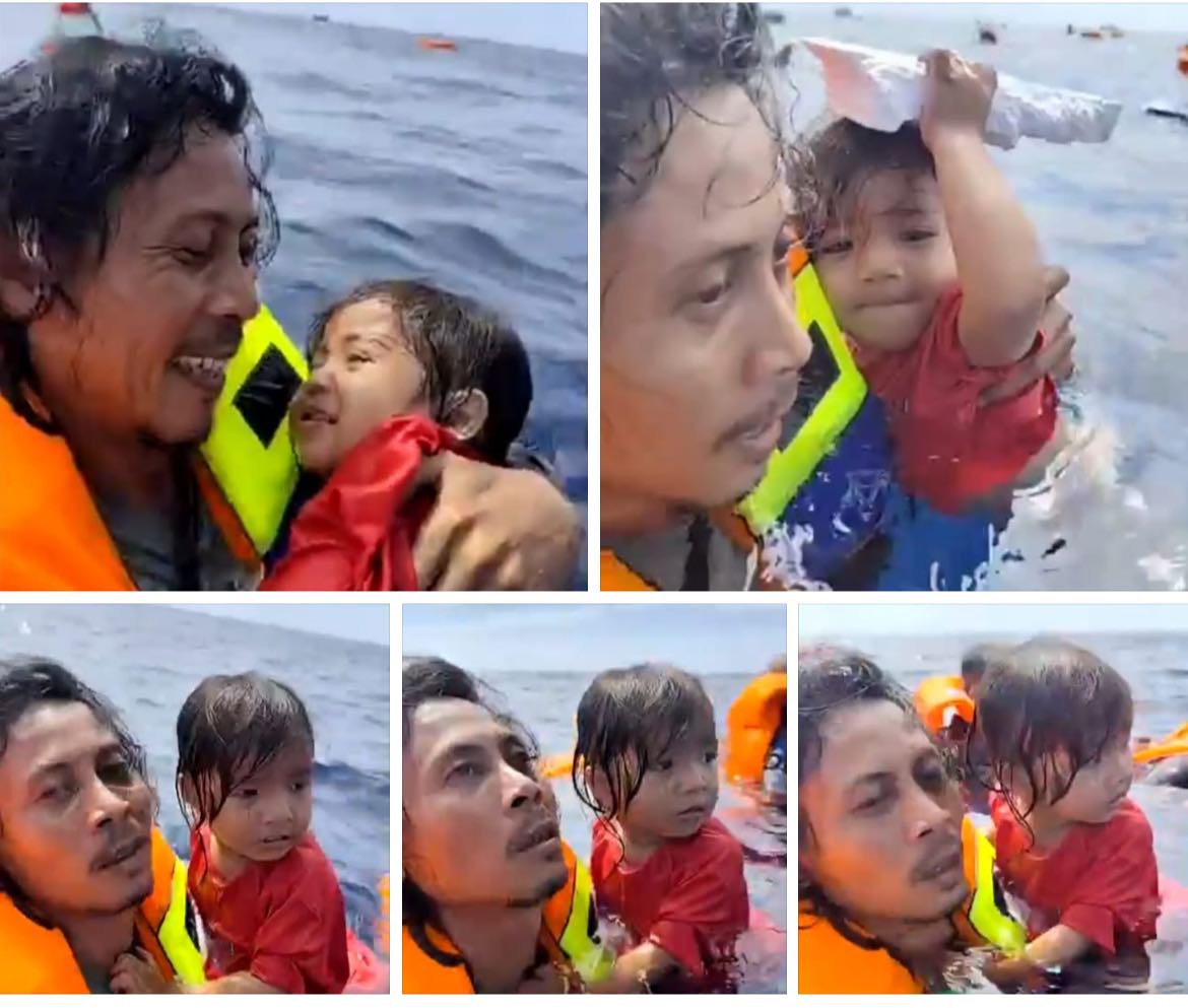 Momen Haru Abdul Rahman Agu Tenangkan Seorang Balita di Tengah Lautan saat KM Barcelona VA Terbakar