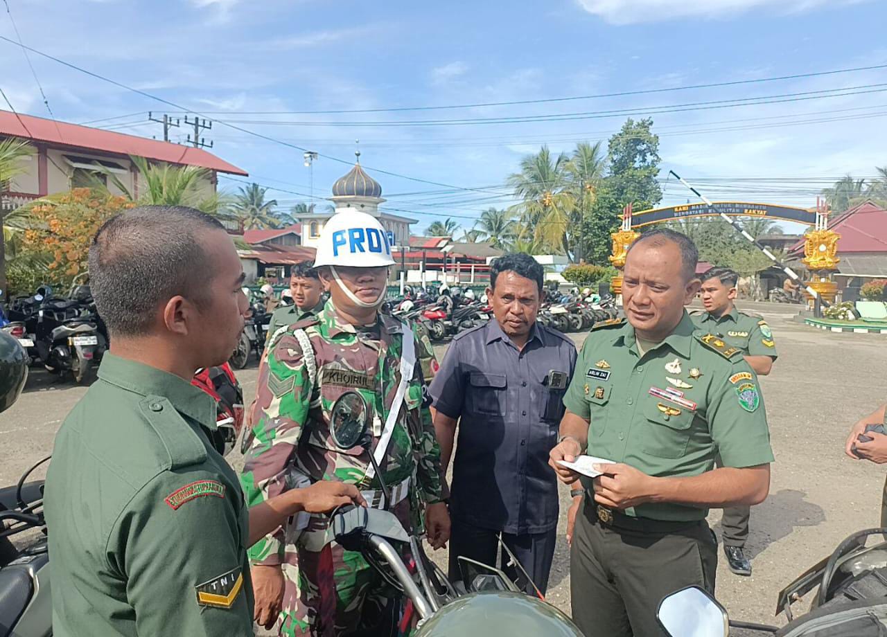 Pastikan Keamanan dan Kepatuhan, Kodim 0107/Aceh Selatan Gelar Pemeriksaan Kendaraan