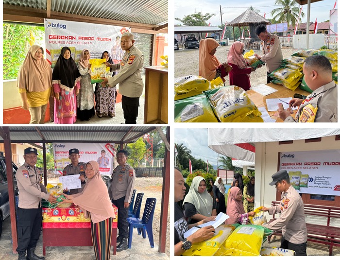 Polsek Jajaran Polres Aceh Selatan Gelar Gerakan Pangan Murah untuk Bantu Ekonomi Masyarakat