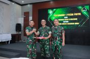 Hasil Penggalangan, Dandim 0105/Abar Serahkan 1 Pucuk Senjata Kepada Pangdam IM Saat Kunjungan Kerja